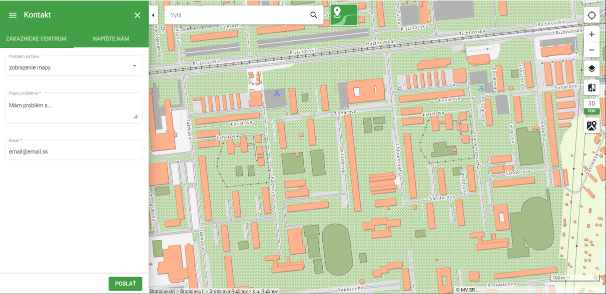 MAPKA - Kontaktný formulár