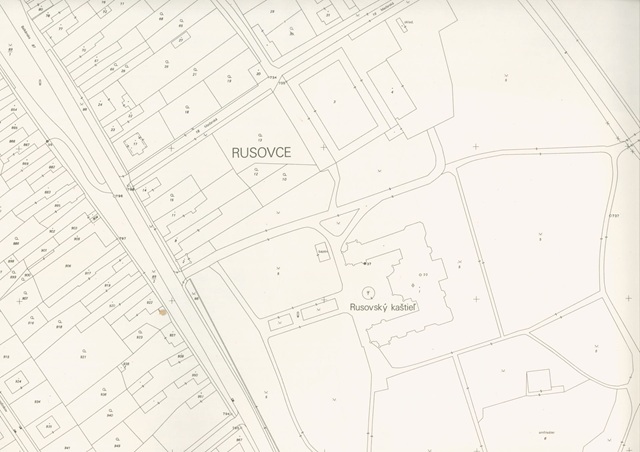 Ukážka technickohospodárskej mapy - Rusovce, 1983