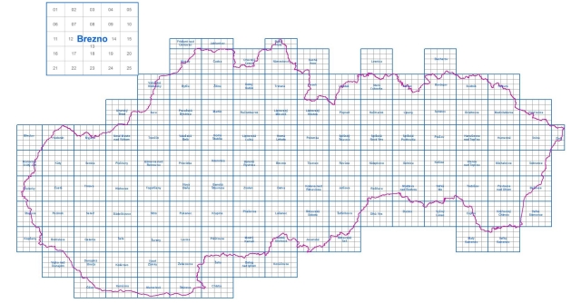 Ukážka pomenovania mapových listov 1:10 000