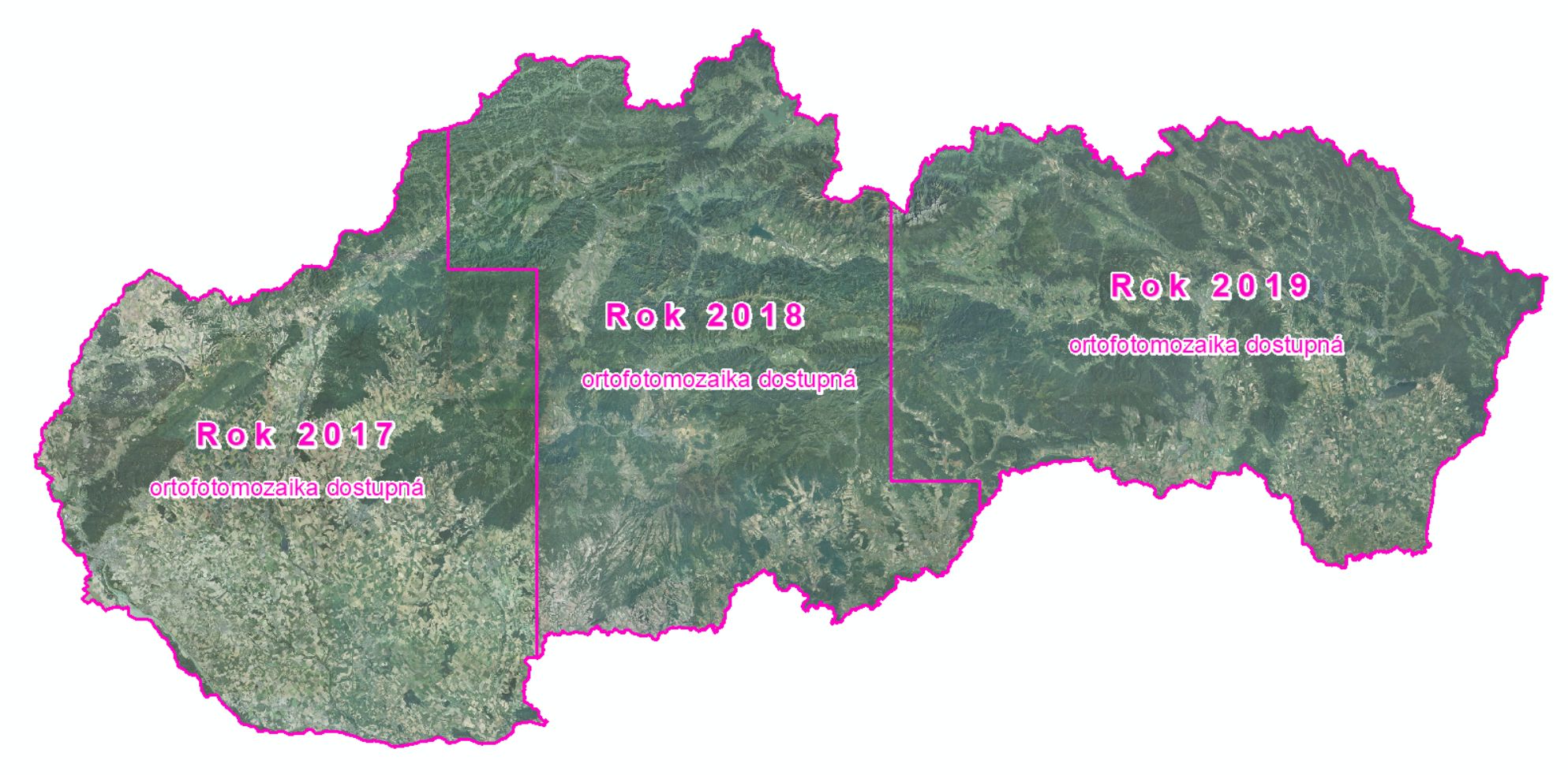 Orthophotomosaic - 1st cycle 1. cyklus tvorby Ortofotomozaiky SR 2017-2019