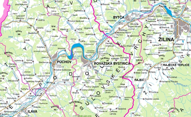 Ukážka Administratívnej mapy SR 1 : 250 000 Ukážka Administratívnej mapy SR 1 : 250 000