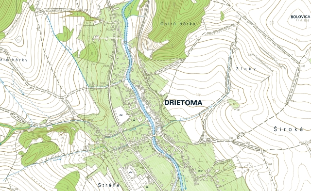 Ukážka Základnej mapy Slovenskej republiky 1 : 10 000