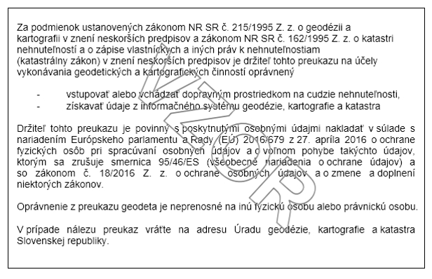 vzor preukaz geodeta zadna stranajpg | WebJET CMS